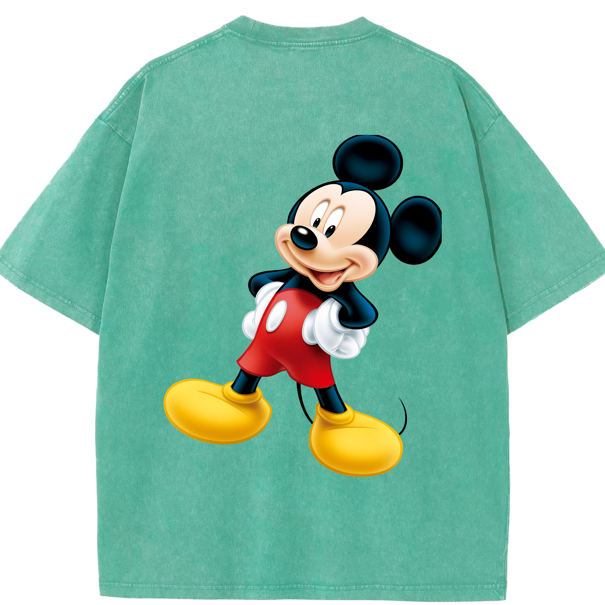 （画像用） ミッキーマウス Mickey Mouse 綿100% ヴィンテージ風 半袖Tシャツ（背面プリント）